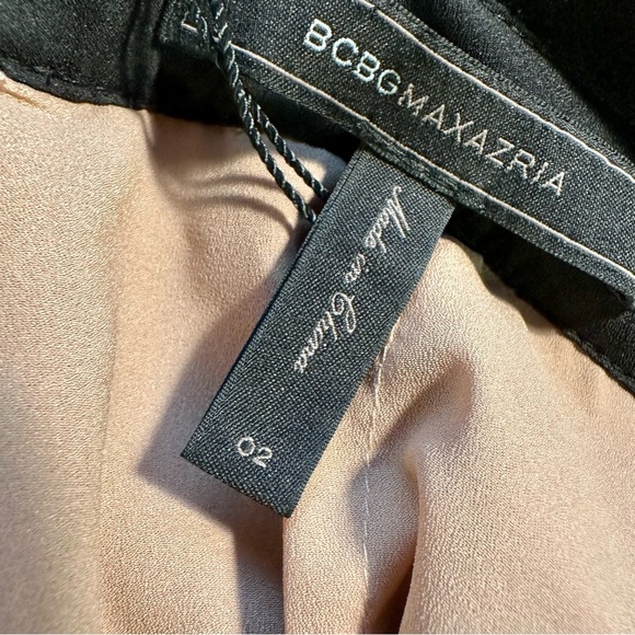 NWT BCBGMaxAzria ‘Reya’ Black & Nude Lace Peplum Detail Open Back Dress Size 2 - Picture 7 of 16